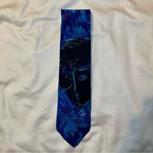 90s Neomax Peter Max Collectible Silk Tie Artist Tribute Wearable Art Blues
